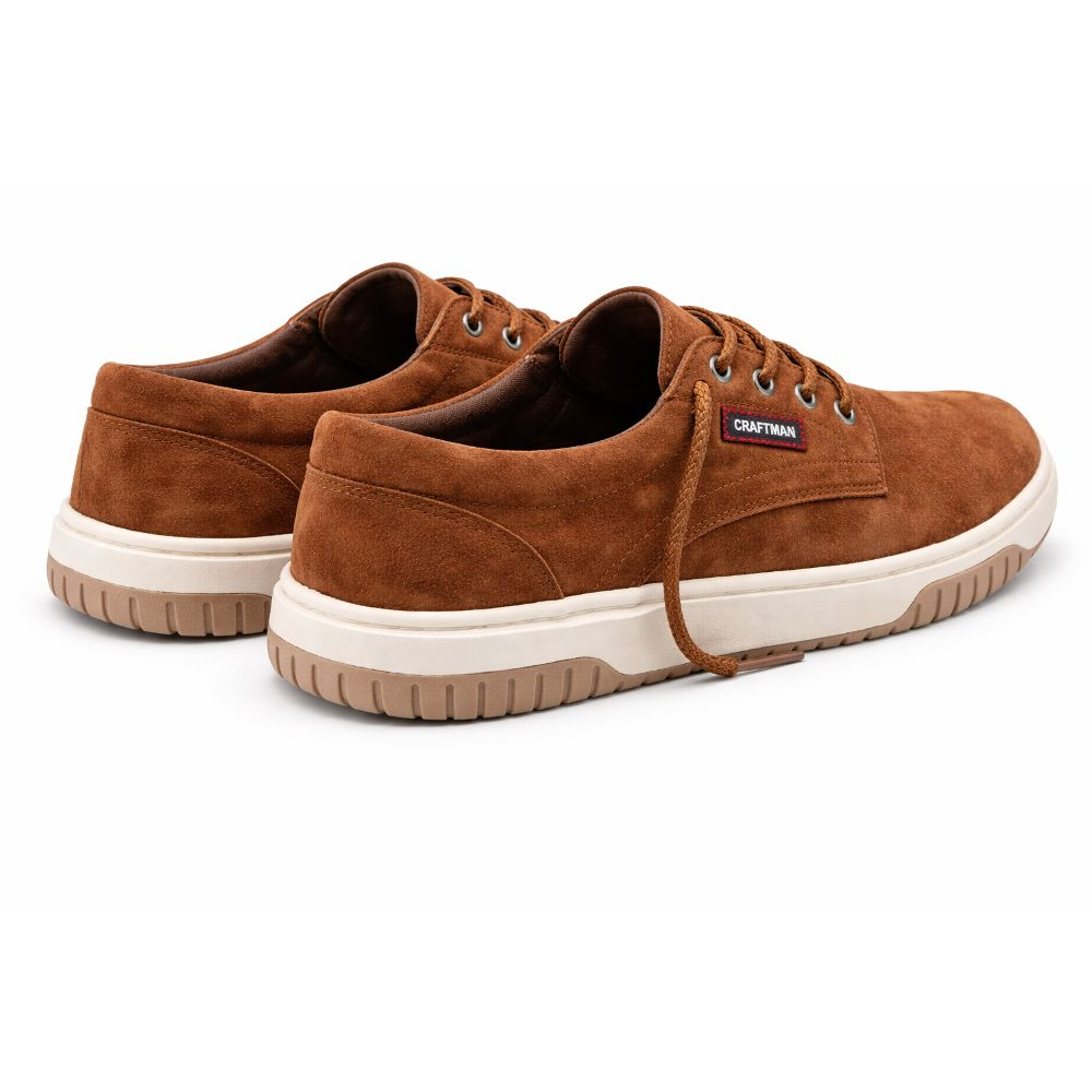 Brown Faux Suede Casual Lace Up Sneakers